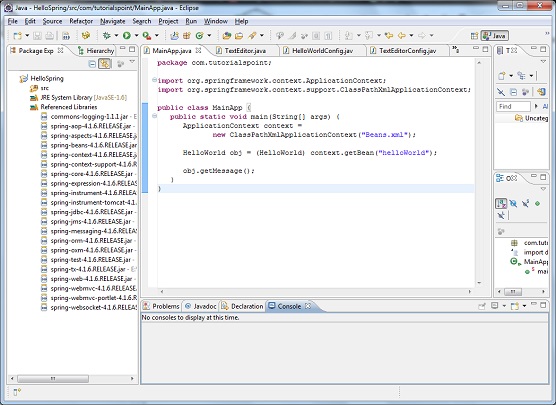 spring hello world 实例