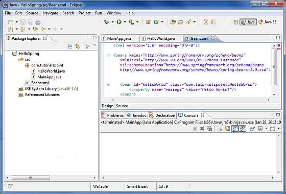 spring hello world 实例