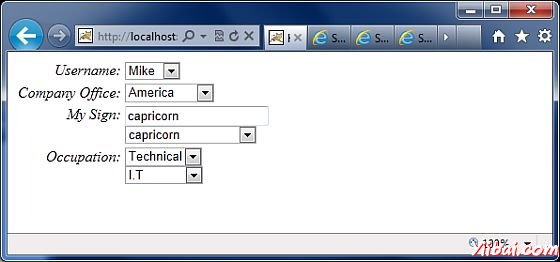 struts select ui tags